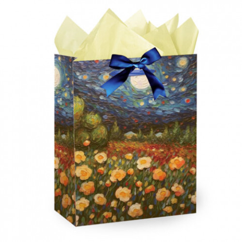 Пакет подарочный (1 штука) 18х10х23см (M) 3D Flowers, ассорти, с тишью, ЗОЛОТАЯ СКАЗКА, 700809