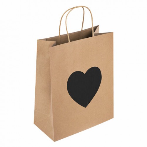 Пакет подарочный КОМПЛЕКТ 7 шт., 26x13x32 см, скретч-слой + стилус, Heart on Kraft, ЗОЛОТАЯ СКАЗКА, 591971