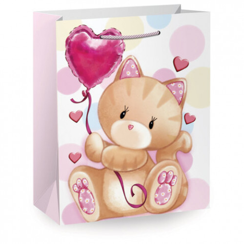 Пакет подарочный (1 штука) 26х13х32 см (L), Lovely Animals, ассорти, глиттер, ЗОЛОТАЯ СКАЗКА, 700816