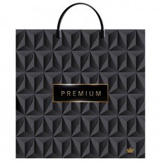 Пакет с пластиковой ручкой ПВД, 35х36см, Премиум Блэк, 85мкм, ШК0940, н00255856