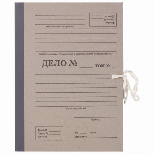 Папка архивная для переплета Форма 21 80 мм, с механизмом для скоросшивания, завязки, STAFF, 112170