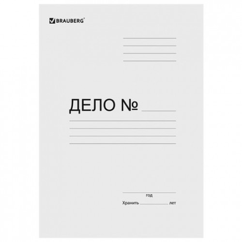 Папка без скоросшивателя Дело, картон мелованный, плотность 440 г/м2, до 200 листов, BRAUBERG, 110928