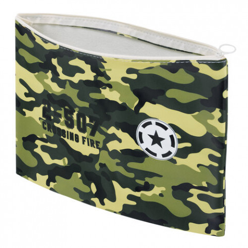 Папка для тетрадей ПИФАГОР А4, 1 отделение, ПВХ, на молнии, ассорти Camouflage, 32x23 см, 273830