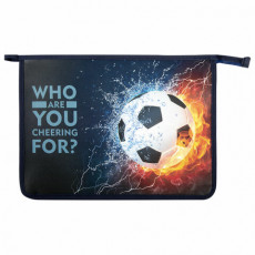 Папка для тетрадей ЮНЛАНДИЯ А4, 1 отделение, пластик, на молнии, Football power, 271082