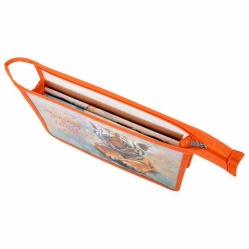 Папка для тетрадей ПИФАГОР А5, 1 отделение, пластик, на молнии, Little tiger, 271087