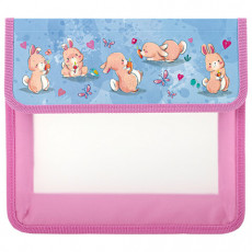 Папка для тетрадей ЮНЛАНДИЯ А5, пластик, 2 отделения, клапан на липучке, Bunnies, 270968 Папка для тетрадей ЮНЛАНДИЯ А5, пластик, 2 отделения, клапан на липучке, Bunnies, 270968