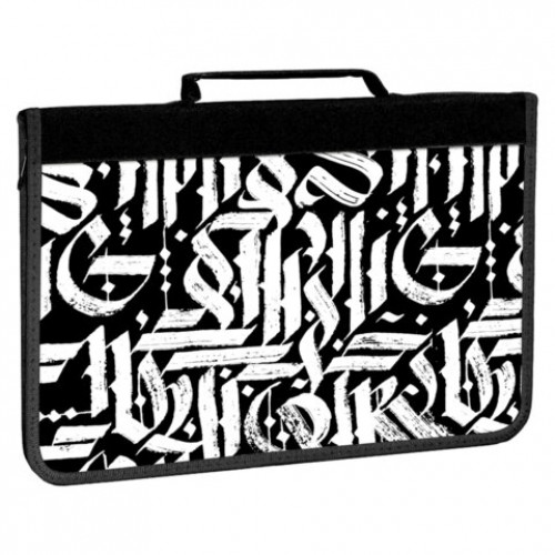 Папка для труда на молнии BRAUBERG А4 с ручкой, 1 отделение, органайзер, Graffiti, 270994
