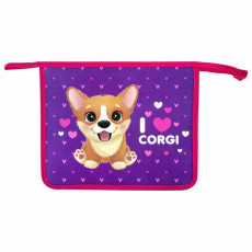 Папка для тетрадей ПИФАГОР А5, 1 отделение, пластик, на молнии, I love corgi, 271085 Папка для тетрадей ПИФАГОР А5, 1 отделение, пластик, на молнии, I love corgi, 271085