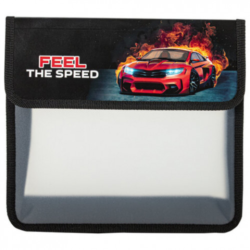 Папка для тетрадей ЮНЛАНДИЯ А5, пластик, 2 отделения, клапан на липучке, Feel the speed, 270969
