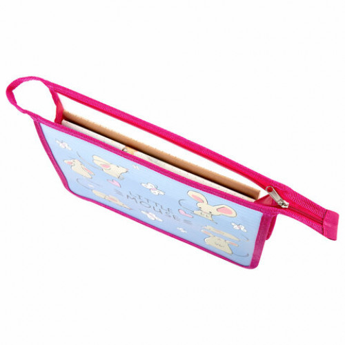 Папка для тетрадей ПИФАГОР А5, 1 отделение, пластик, на молнии, Mice, 271086