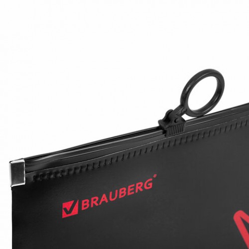 Папка для тетрадей BRAUBERG А4, 1 отделение, пластик, на zip-lock-молнии, Danger, 272105