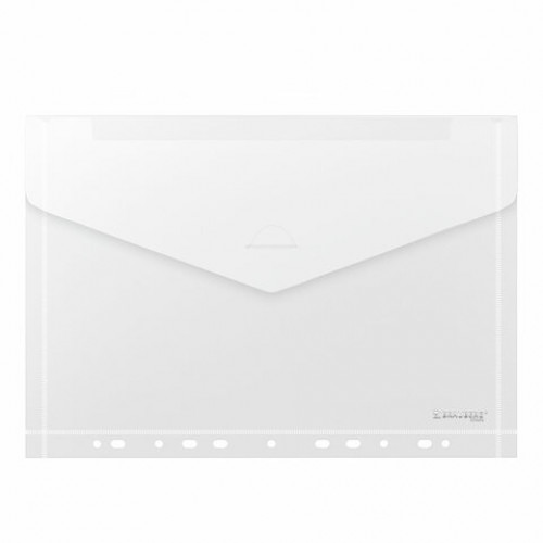 Папка-конверт с перфорацией А4, BRAUBERG UNIVERSAL, КОМПЛЕКТ 10 шт., прозрачная, 0,15 мм, 273078