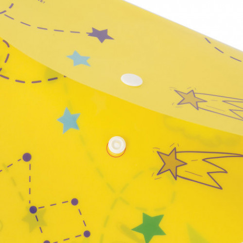 Папка-конверт с кнопкой ЮНЛАНДИЯ, А4, 160 мкм, до 100 листов, цветная печать, 228045