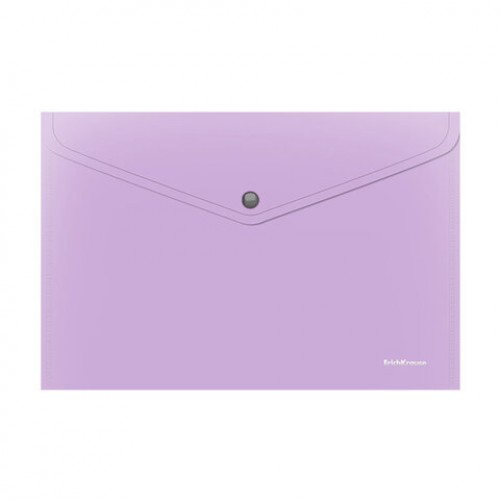 Папка-конверт с кнопкой ERICH KRAUSE Matt Pastel Bloom, А4, до 120 л, непрозр.,ассорти,0,18 мм,61141