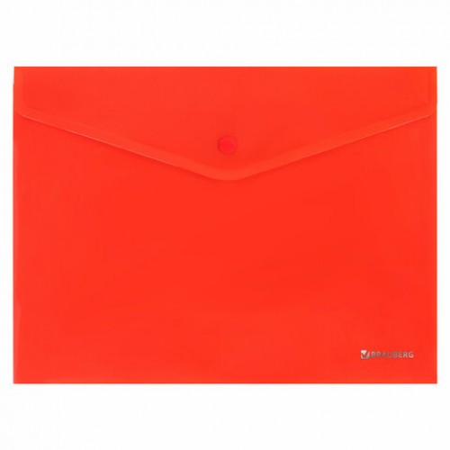 Папка-конверт с кнопкой КОМПЛЕКТ 10 шт., А4, А5 по 5 шт., цвета ассорти, BRAUBERG, 0,18 мм, 272868