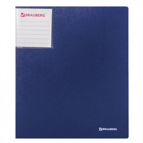 Папка на 2 кольцах BRAUBERG Blue silk, 25 мм, внутренний карман, синяя, до 170 листов, 0,7 мм, 227502