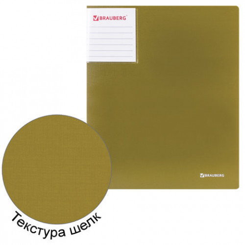 Папка на 2 кольцах BRAUBERG Bronze silk, 25 мм, внутренний карман, бронза, до 170 листов, 0,7 мм, 227503