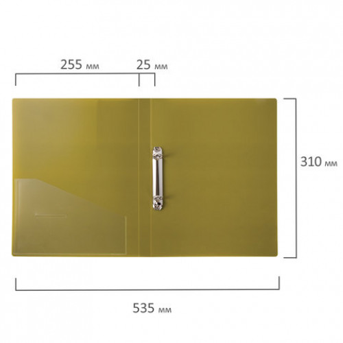 Папка на 2 кольцах BRAUBERG Bronze silk, 25 мм, внутренний карман, бронза, до 170 листов, 0,7 мм, 227503