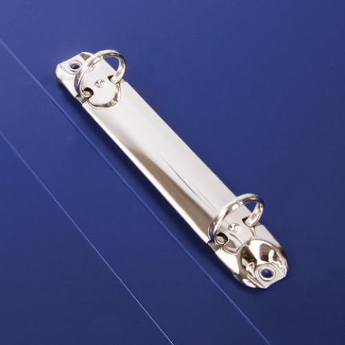 Папка на 2 кольцах BRAUBERG Blue silk, 25 мм, внутренний карман, синяя, до 170 листов, 0,7 мм, 227502