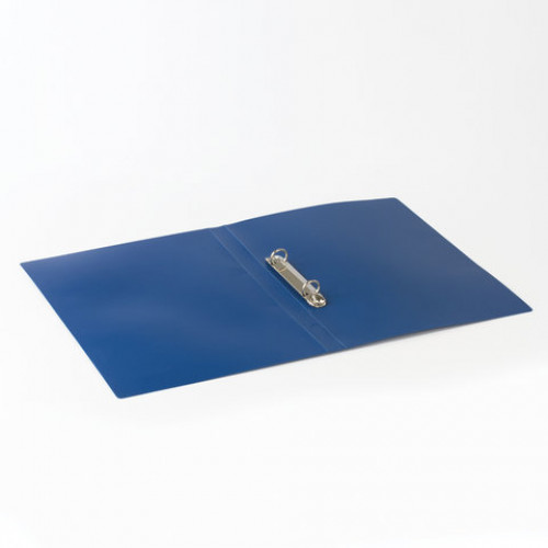 Папка на 2 кольцах BRAUBERG Office, 21 мм, синяя, до 120 листов, 0,5 мм, 221611