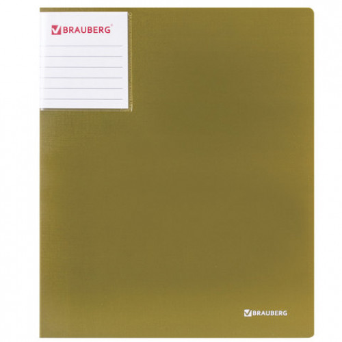 Папка на 2 кольцах BRAUBERG Bronze silk, 25 мм, внутренний карман, бронза, до 170 листов, 0,7 мм, 227503