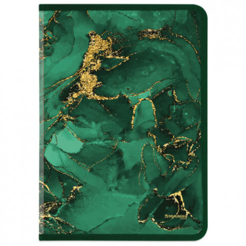 Папка на молнии для документов и тетрадей пластиковая BRAUBERG Мрамор, А4, 330х230 мм, 0,5 мм, ассорти, 273932