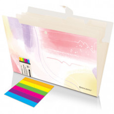 Папка-органайзер на кнопке 5 отделений, BRAUBERG Extra, А4, пастельные узоры, 274100