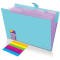 Папка-органайзер на кнопке 5 отделений, BRAUBERG Extra, А4, голубая с лиловым, 274099