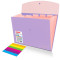 Папка-органайзер конверт на кнопке 6 отделений, BRAUBERG Extra, A4, лиловая с персиковым, 274101