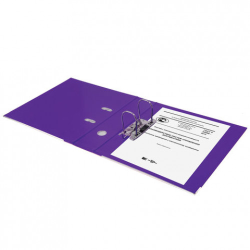 Папка-регистратор BRAUBERG EXTRA, 75 мм, фиолетовая, двустороннее покрытие пластик, металлический уголок, 228577