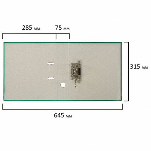 Папка-регистратор, покрытие пластик, 75 мм, ПРОЧНАЯ, с уголком, BRAUBERG, зеленая, 226597