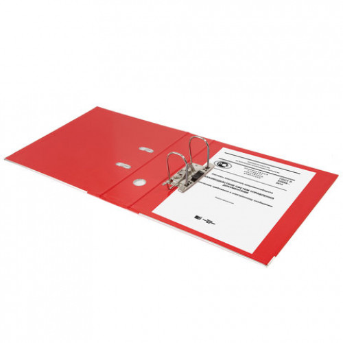 Папка-регистратор BRAUBERG EXTRA, 75 мм, красная, двустороннее покрытие пластик, металлический уголок, 228572