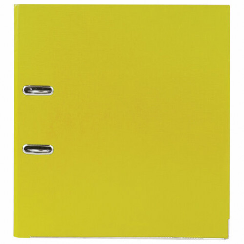 Папка-регистратор, покрытие пластик, 75 мм, ПРОЧНАЯ, с уголком, BRAUBERG, желтая, 226599