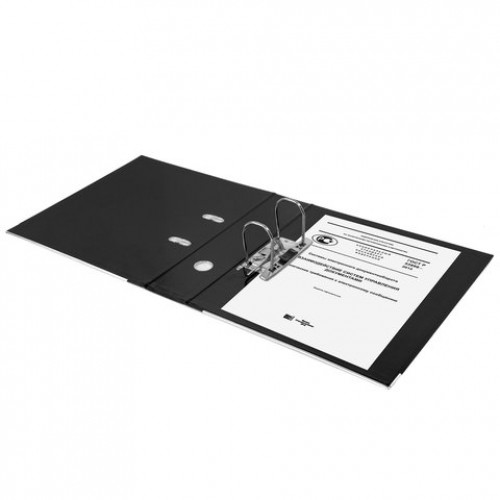 Папка-регистратор BRAUBERG EXTRA, 75 мм, черная, двустороннее покрытие пластик, металлический уголок, 228570