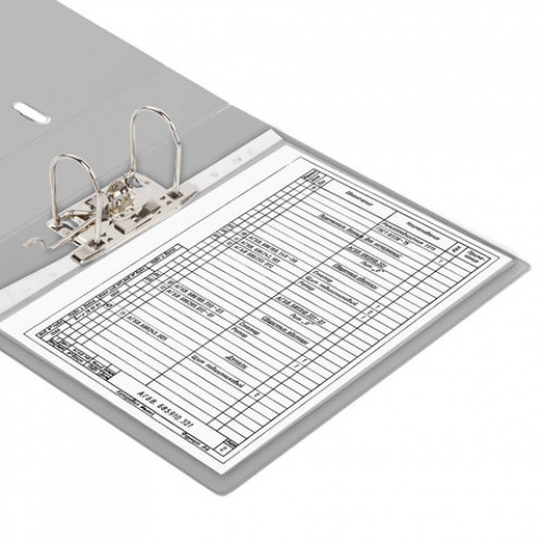 Папка-регистратор BRAUBERG с двухсторонним покрытием из ПВХ, 70 мм, серая, 222656