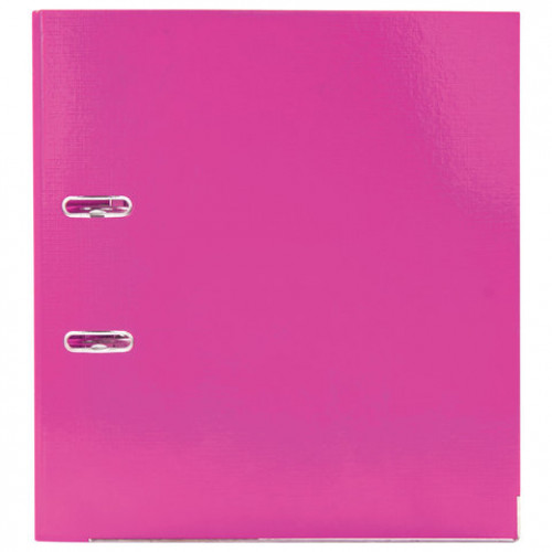 Папка-регистратор BRAUBERG EXTRA, 75 мм, розовая, двустороннее покрытие пластик, металлический уголок, 228575