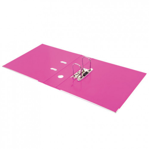 Папка-регистратор BRAUBERG EXTRA, 75 мм, розовая, двустороннее покрытие пластик, металлический уголок, 228575