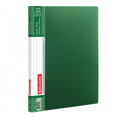 Папка с боковым металлическим прижимом и внутренним карманом BRAUBERG Contract, зеленая, до 100 л., 0,7 мм, бизнес-класс, 221789