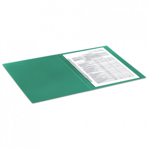 Папка с пластиковым скоросшивателем BRAUBERG Office, зеленая, до 100 листов, 0,5 мм, 222642