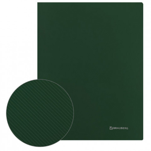 Папка с металлическим скоросшивателем и внутренним карманом BRAUBERG Диагональ, темно-зеленая, до 100 листов, 0,6 мм, 221354