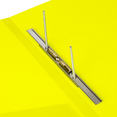 Папка с металлическим скоросшивателем и внутренним карманом BRAUBERG Neon, 16 мм, желтая, до 100 листов, 0,7 мм, 227465
