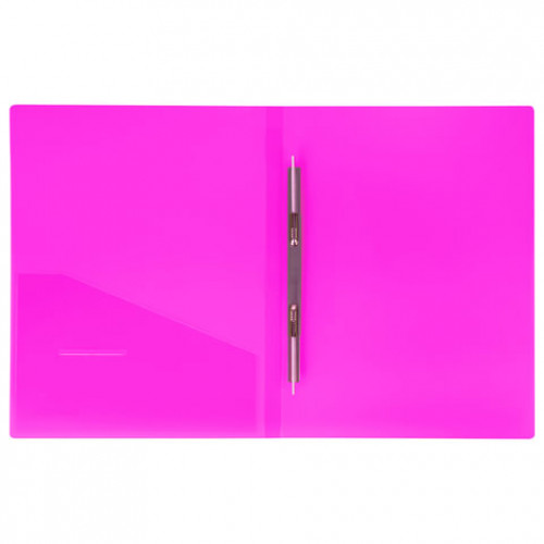 Папка с металлическим скоросшивателем и внутренним карманом BRAUBERG Neon, 16 мм, розовая, до 100 листов, 0,7 мм, 227466