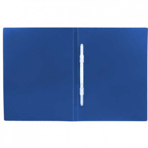 Папка с пластиковым скоросшивателем BRAUBERG Office, синяя, до 100 листов, 0,5 мм, 222644