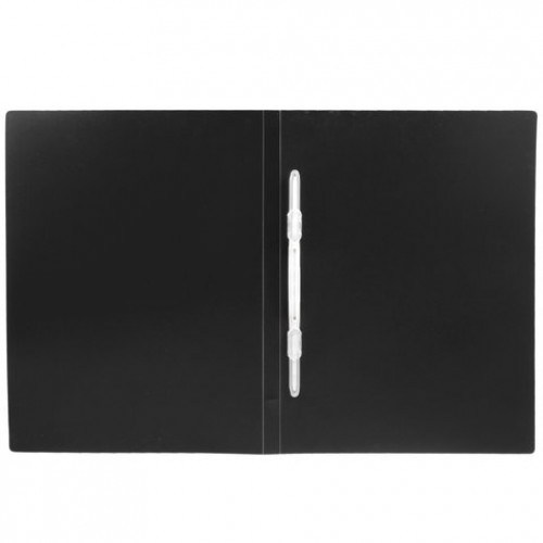 Папка с пластиковым скоросшивателем BRAUBERG Office, черная, до 100 листов, 0,5 мм, 222645