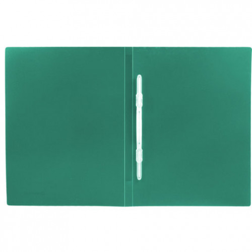 Папка с пластиковым скоросшивателем BRAUBERG Office, зеленая, до 100 листов, 0,5 мм, 222642