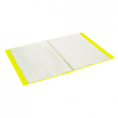 Папка 20 вкладышей BRAUBERG Neon, 16 мм, неоновая желтая, 700 мкм, 227449