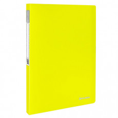 Папка 20 вкладышей BRAUBERG Neon, 16 мм, неоновая желтая, 700 мкм, 227449