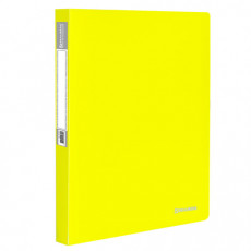 Папка 40 вкладышей BRAUBERG Neon, 25 мм, неоновая желтая, 700 мкм, 227453