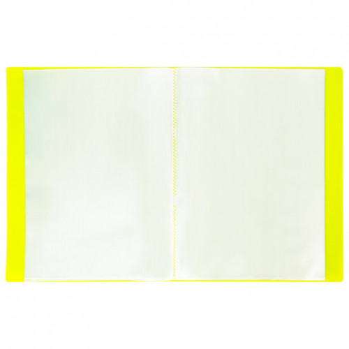 Папка 20 вкладышей BRAUBERG Neon, 16 мм, неоновая желтая, 700 мкм, 227449