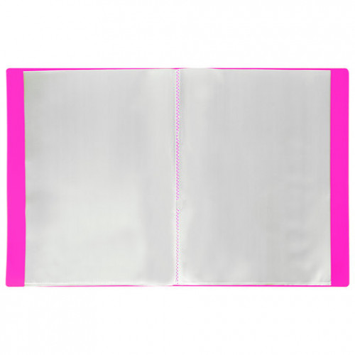 Папка 20 вкладышей BRAUBERG Neon, 16 мм, неоновая розовая, 700 мкм, 227450